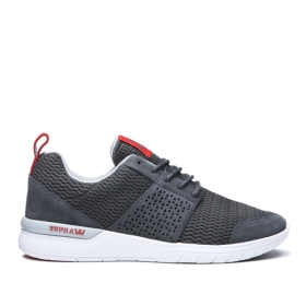 Tenis Bajos Supra SCISSOR Hombre Gris/Rojas/Blancas (MX-67727)